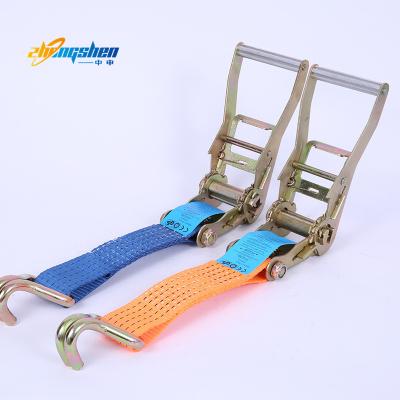 China Making Cargo Lashing Strap 25MM 1000KG Heavy Duty Tie down Cargo Logistic Transport Lashing Belt Tie Down Ratchet Strap for sale