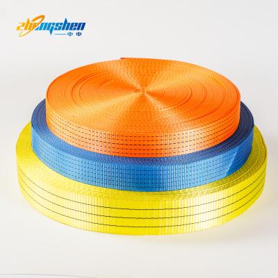 China Lifting Goods 1-4 inch  webbing sling soft Polyester belts webbing slings for Cargo hanging and lashing for sale