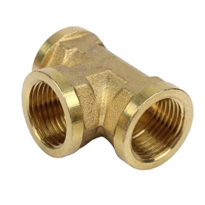 China Pipe Lines Connect 99% Female Copper Tee NPT 3000# C70600 Brass Pipe Fitting Equal Pipe Brass Threaded Fittings for sale