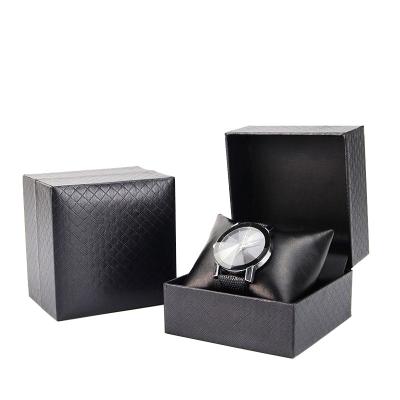 China Ring Custom Logo Luxury PU Leather Packaging Paper Boxes Watch Box With Velvet Pillow for sale