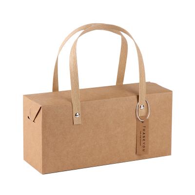 China China Supplier Custom Recyclable Logo Brown Kraft Paper Box Supplier Bags With Handle With Your Own Logo for sale