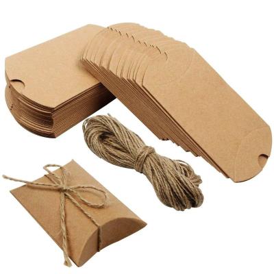 China Factory Reused Logo Kraft Paper Pillow Box Custom Made Eco Friendly Materials Wholesale Hot Sale for sale