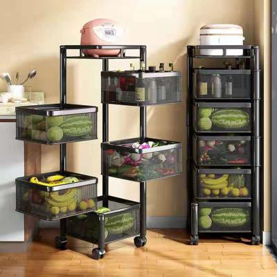 China Factory Sales Hot Style Kitchen Storage Shelf Stainless Steel Kitchen Storage Rotating Stocked Shelf for sale