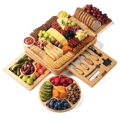 China Sustainable Wholesale Cheap Price Cheese Board Bamboo Cheese Board Set Bamboo Cheese Board for sale