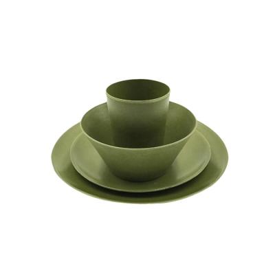 China Sustainable Approved Custom Size 110g Green Bamboo Fiber Salad Bowl Set for sale