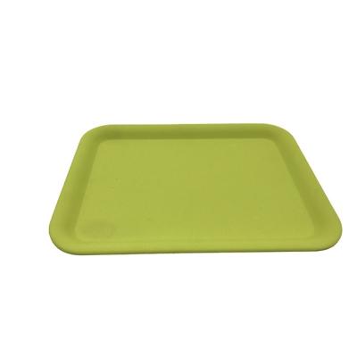 China Customized Reusable Shape Logo Safe Bamboo Fiber Reusable Food Serving Tray for sale