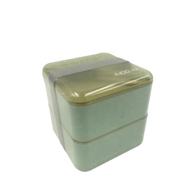 China Sustainable Portable Biodegradable Eco Friendly 3 Layer Lunch Box Wheat Rectangle for sale