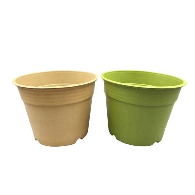 China Chinese Style Simulation Granulation Bamboo Fiber Plant Fiber Wooden Black Flower Pot for sale