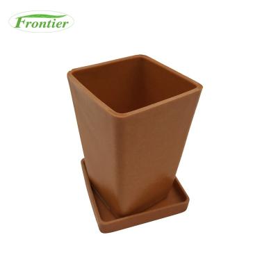 China Modern Wholesale Custom Biodegradable Garden Planter Pots Indoor Color Bamboo Fiber Flower Pots for sale