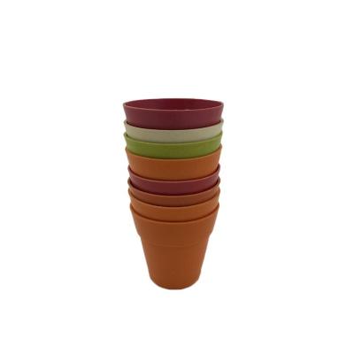 China Modern Promotional Gifts Custom Color 4*4cm Biodegradable Bamboo Fiber Flower Pots Wholesale for sale