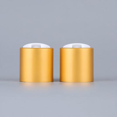 China Non Spill Disc Cover Top Cap 20/410 24/410 28/410 Aluminum Press Cap Disc Gold Top Cap for sale