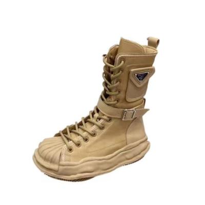 China Deodorization Shell head shoes: 2022 women's spring and autumn new high top canvas shoes, thick soles, soft and breathable Martin boots for sale