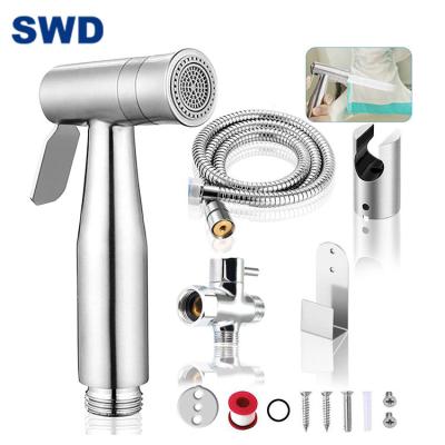 China Easy Installation Wholesale Chrome Stainless Steel Spray Shattaf Toilet Handheld Bidet for sale