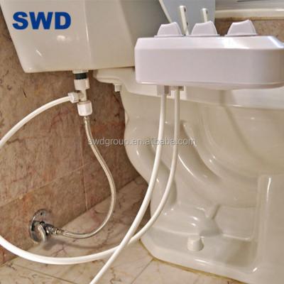 China Sefl-cleaning hot and cold water Amazon bidet toilet bidet attachment double spout design joint hot sale cleaning adjustment for sale