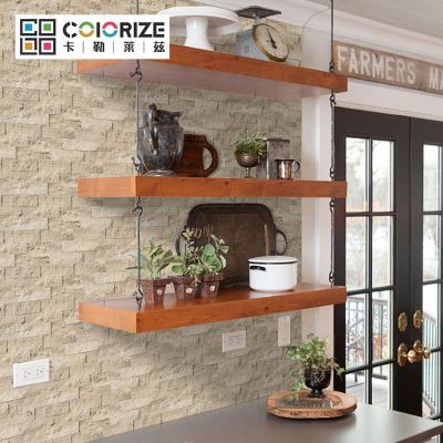 China Colorize 600x150x10~15mm Thickness Travertine Slab Wall Tile Stone Cladding Stone Culture Stone Wall Cladding Beige Travertine Marble for sale