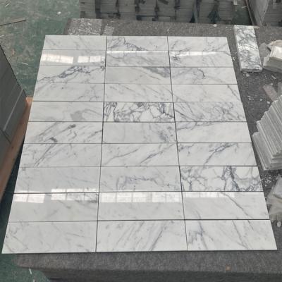 China Colorize Modern Statario Floor Italian White Marble Wall Tiles 3x6 Inch Italy Snow White Marble Floor Wall Tile Price for sale