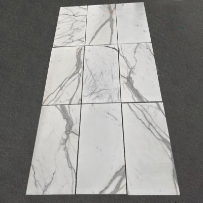 China Colorize 150x305 mm Shower Room Modern Italian White Calacatta Gold Marble Slab Wall Tiles 6