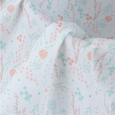 China Anti Pill Ladies Or Kids 50S Cotton Fine Yarn Woven Calamus Flower Pattern 100% Cool Summer Fabric For Dress, Skirts, Blouse, Homewear for sale