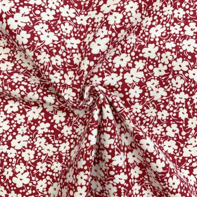 China Autumn and winter fashion anti pill printing cotton 155g cotton woven sanding floral waterjet fabric for dress, blouse, cotton coat for sale