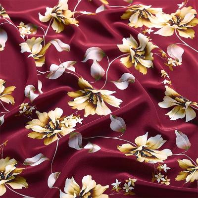 China 100% digital print fashion ladies clothes fabric anti pill mulberry silk crepe De chine thickness 14mm for sale