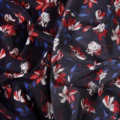 China 16mm fashionable high quality and beautiful wholesale bulk anti pill 100% double mulberry silk crepe figure print fabrics for ladies dress for sale