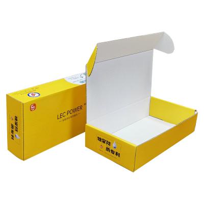 China Recycled Materials Custom Logo yellow Corrugated Mailer Cardboard Paper Packaging Mailing Postal Shipping Box for sale