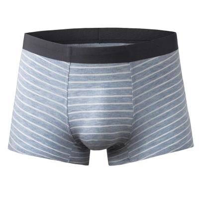 China Good Quality Antibacterial Customized Men's Boxer Briefs Non-marking Striped Modal Men's Underwear for sale