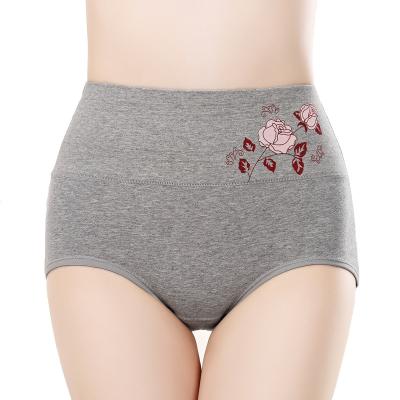 China Cotton Antibacterial Female High Waist Abdominal Briefs Printed Whole High Briefs Postpartum High Waist Abdominal Pants Manufacturers for sale