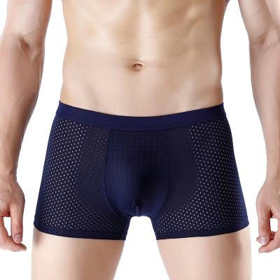 China Wholesale Nylon Spandex/Modal/Cotton Summer Men's Sexy Hollow Mesh Underwear U Convex Trace Comfortable Breathable Male Underwear Underpants for sale