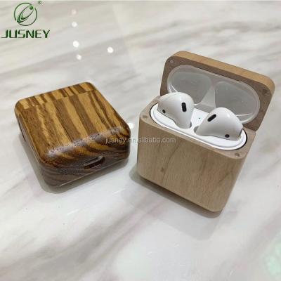 China Low MOQ Forairpods cover earbuds holder forairpod 2 wooden case shockproof forairpod wooden/bamboo bag in gift package for sale