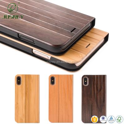 China New Custom Flip Cover Case For Iphone X/9/9 Plus Dirt-resistant Wooden Case / Wooden Flip Case For Mobile Phone for sale