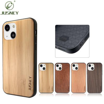 China Simple Anti-fall And Anti-fall Wood Leisure Anti-skid Mobile Phone Cases Bamboo Back Cover Phone Case For iPhone13 for sale