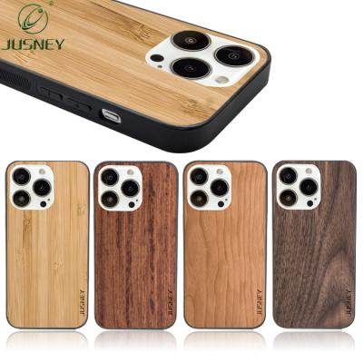 China Anti-fall Fashion Non-slip Wooden Back Cover Bamboo Mobile Phone Case For iPhone13Pro for sale