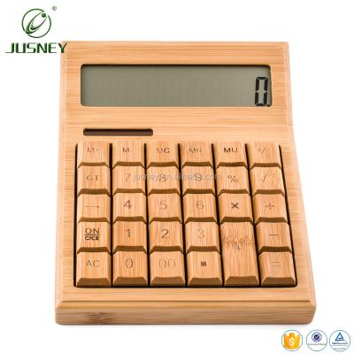 China New Eco Scientific Calculator Wooden Calculator Wooden Digit 12 Bamboo Calculator Solar Cell Calculator for sale