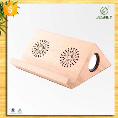 China Portable Mini New Fashion Simple Wooden Wireless Speaker Subwoofer Triangle Speaker With Phone Holder Accessories for sale