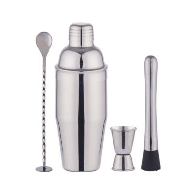 China Home Bartender Homestia 4 Pcs Cocktail Shaker Bar Set Stainless Steel Kit for sale