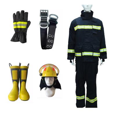 China Fire Suit Europe Standard CE EN469 4 Layers Aramid NFPA 1971 Fireman Fire Fighting Navy Blue Firefighter Fire Suit for sale