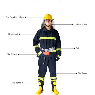 China Fire rescue Firefighter En469 Aramid Material Fireproof Suit Firefighter Suit Firefighter Clothing for sale