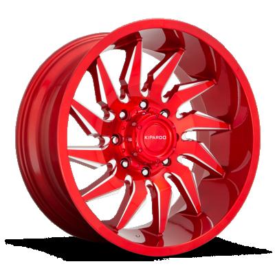 China ALLOY 22 Inch Alloy Wheels Matte Black And Candy Red Color 22x12 PCD 6x139.7 Machine Face for sale