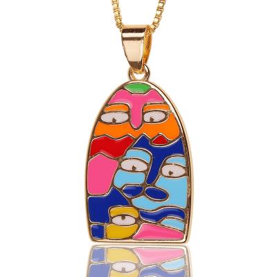 China FASHIONABLE Hot INS Box AD-A035 Multicolor Enamel Necklace Chain Necklace For Women Watch Pendant Necklace for sale