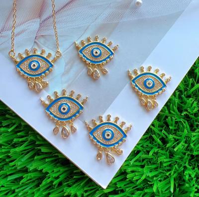 China Fashion C1016 Pretty High Quality 18K Micro Pave Lucky Eye Pendants Designer Inspired Charm Eye Pendants for sale