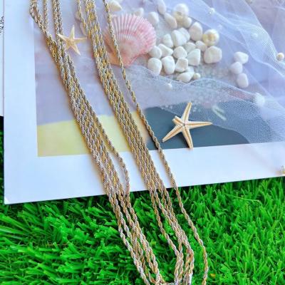 China Wholesale High Quality Polished CH1006 Gold Chain Affordable Silver Two Tones Necklace CLASSIC Silver Plated for sale