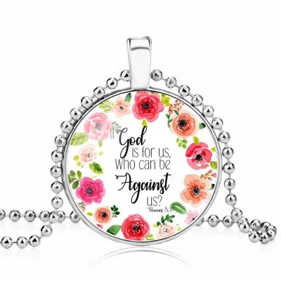 China Christian Necklace Religious Bible Verse Gift Jewelry For Women Girls (Romans 8:31 - 32) for sale