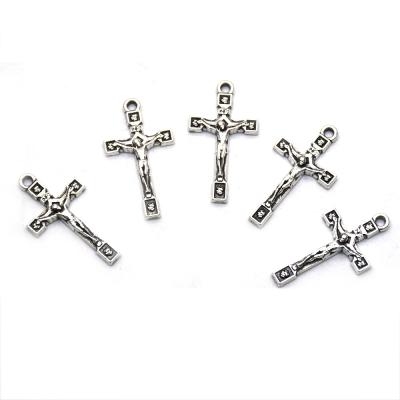 China Vintage Jesus Cross Antique Silver Religion Crucifix Europe Jerusalem Crucifix Pendant for sale