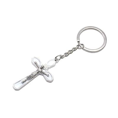 China Religious Souvenirs Enamel Pending Religious INRI Crucifix Key Chains for sale