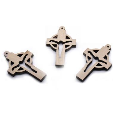 China Christian Wood Cross Religious Catholic Pendent for DIY Necklace 10 pieces per bag for sale