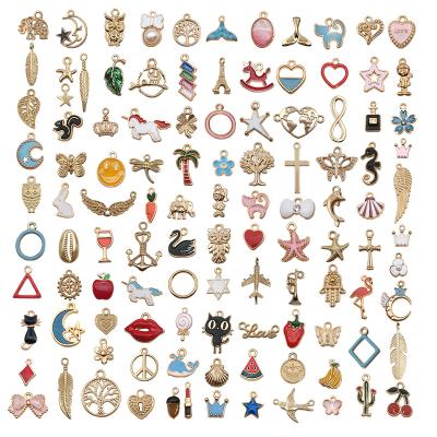 China Wholesale Fashion Alloy Enamel Matching Charms $15.9/110pcs For Jewelry Designer Bracelets Necklaces Life Charms for sale