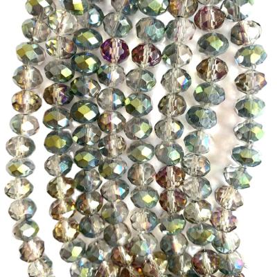 China Wholesale Faceted Glass Crystal Beads Strand Fashion $0.45/strand PUJIANG 8MM Briolette Rondelle Crystal Beads Spacer For Jewelry Making for sale