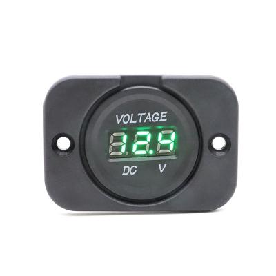 China Cars WattBons Rocker Switch Style Digital Voltmeter LED Green Light Digital voltmeter Display Socket Panel on Boats RVs Trucks Cars for sale