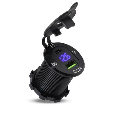 China Cars WattBons Car Dual Charger USB Port Quick Charge QC 3.0 USB Charger Socket Power Outlet  Socket for Car Boat Marine RV for sale